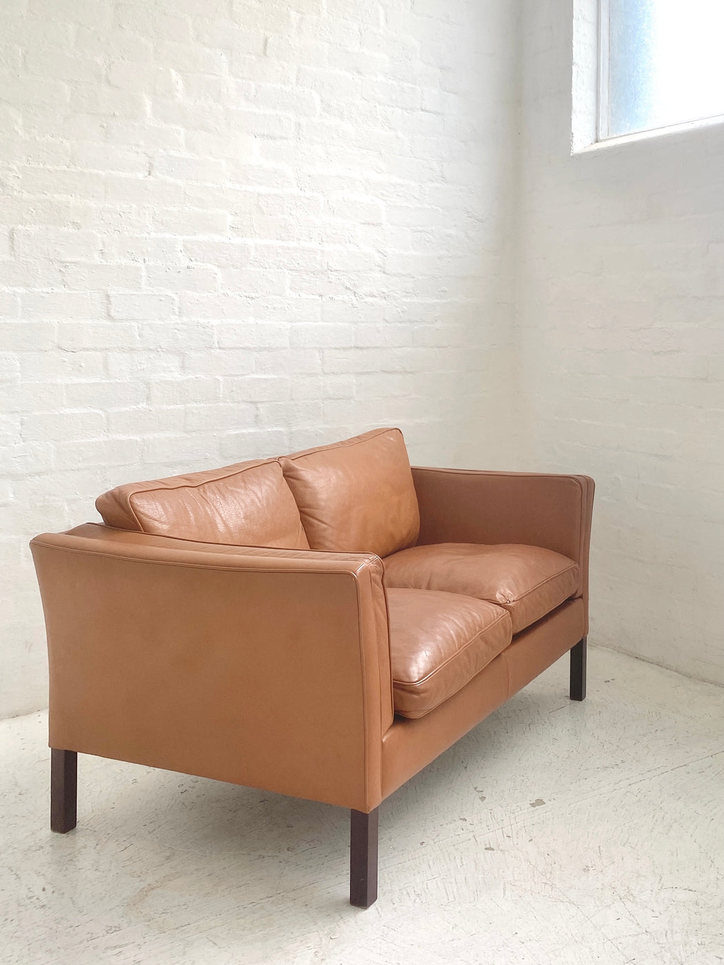 Stouby Tan Leather Sofa