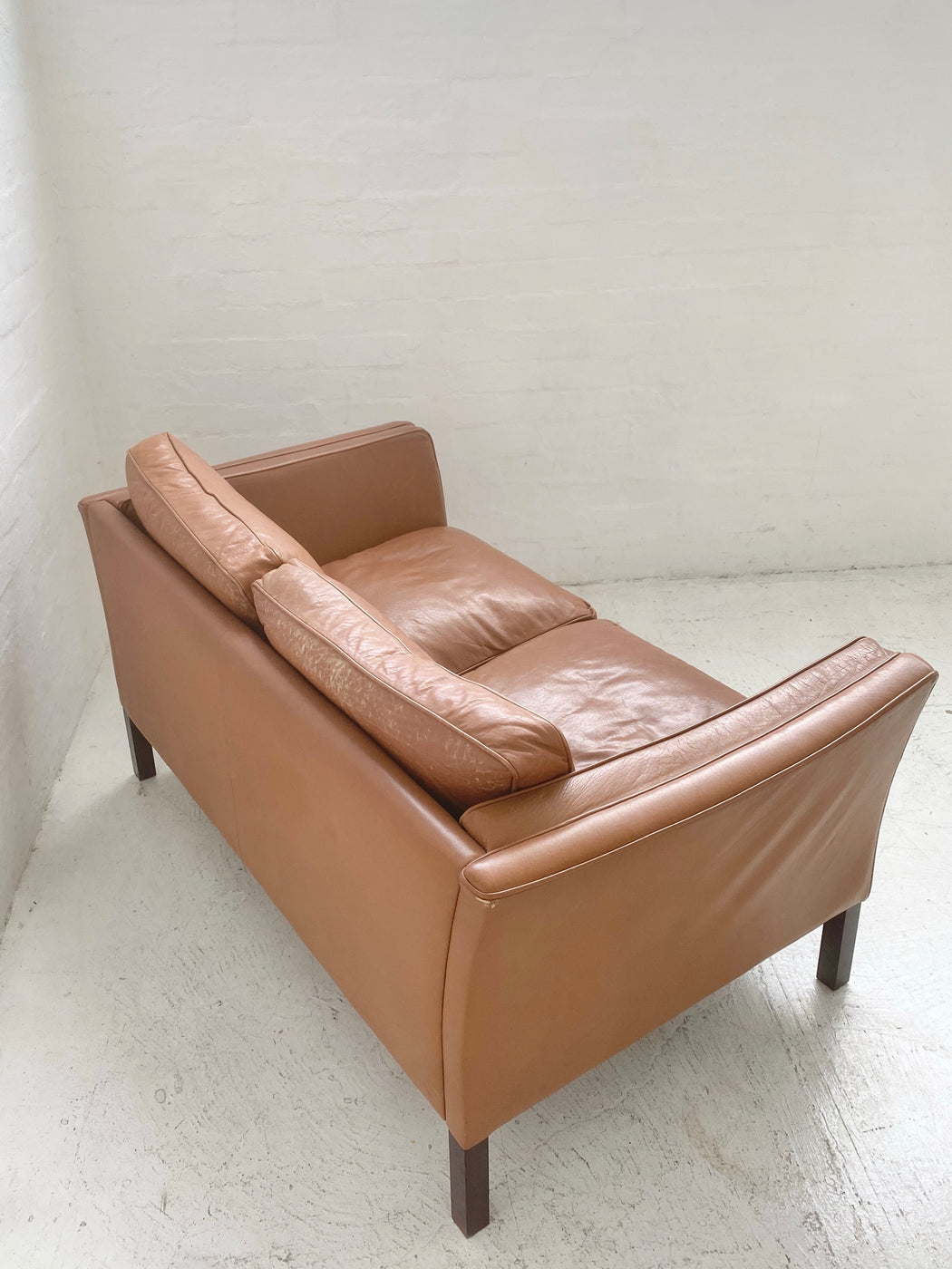 Stouby Tan Leather Sofa