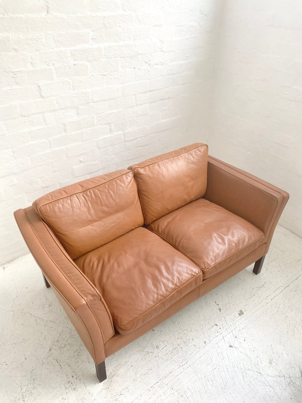 Stouby Tan Leather Sofa