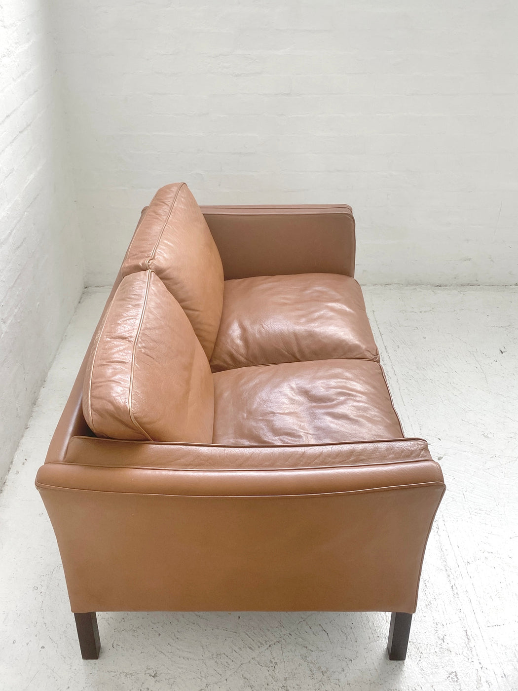Stouby Tan Leather Sofa