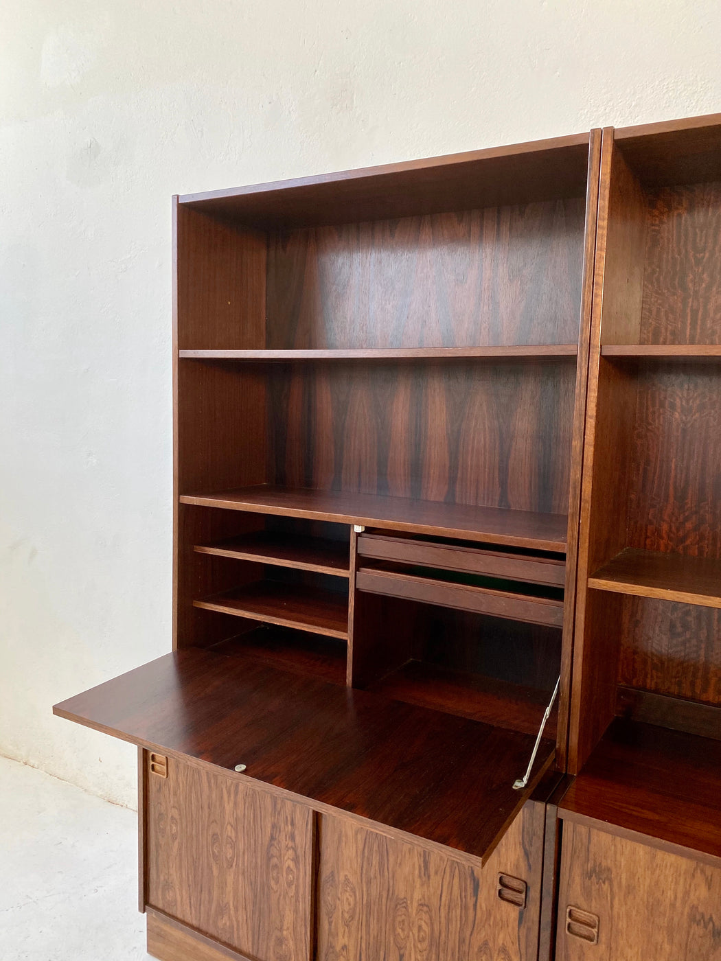 Three Section Danish Rosewood Wall Unit