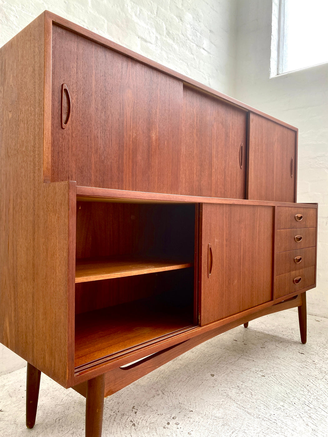 Danish Teak High Sideboard