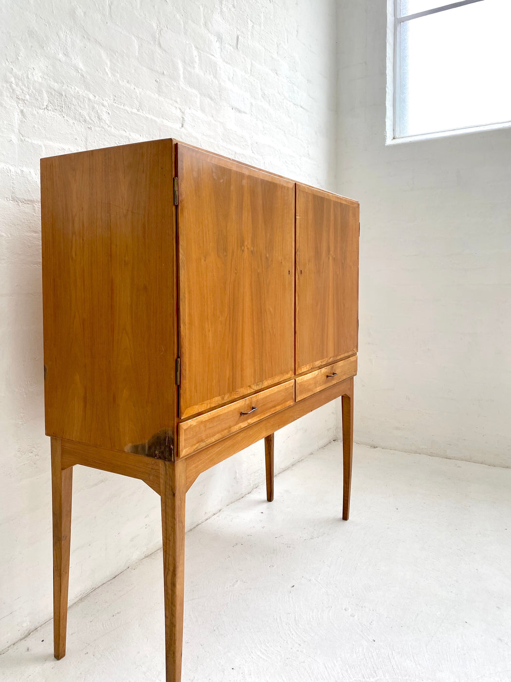 Danish Mahogany Highboard Bar Cabinet