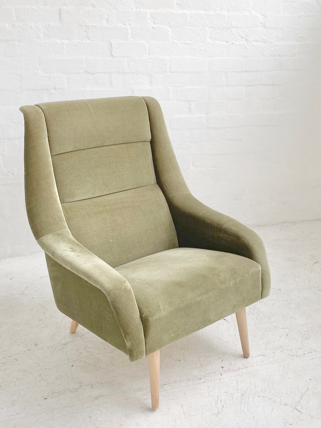 Danish Velvet Armchair