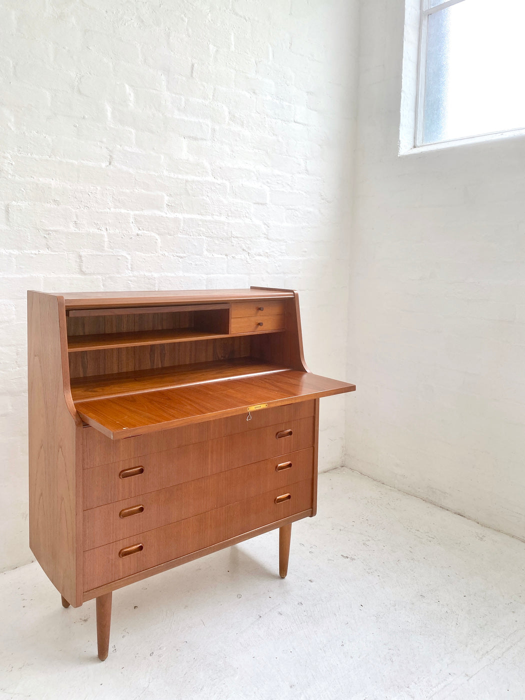 Danish Teak Bureau Dresser