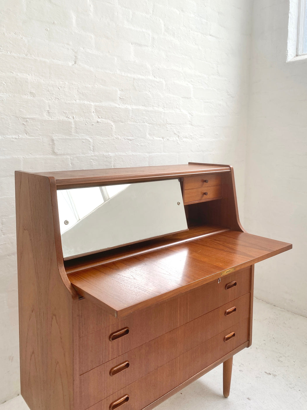 Danish Teak Bureau Dresser