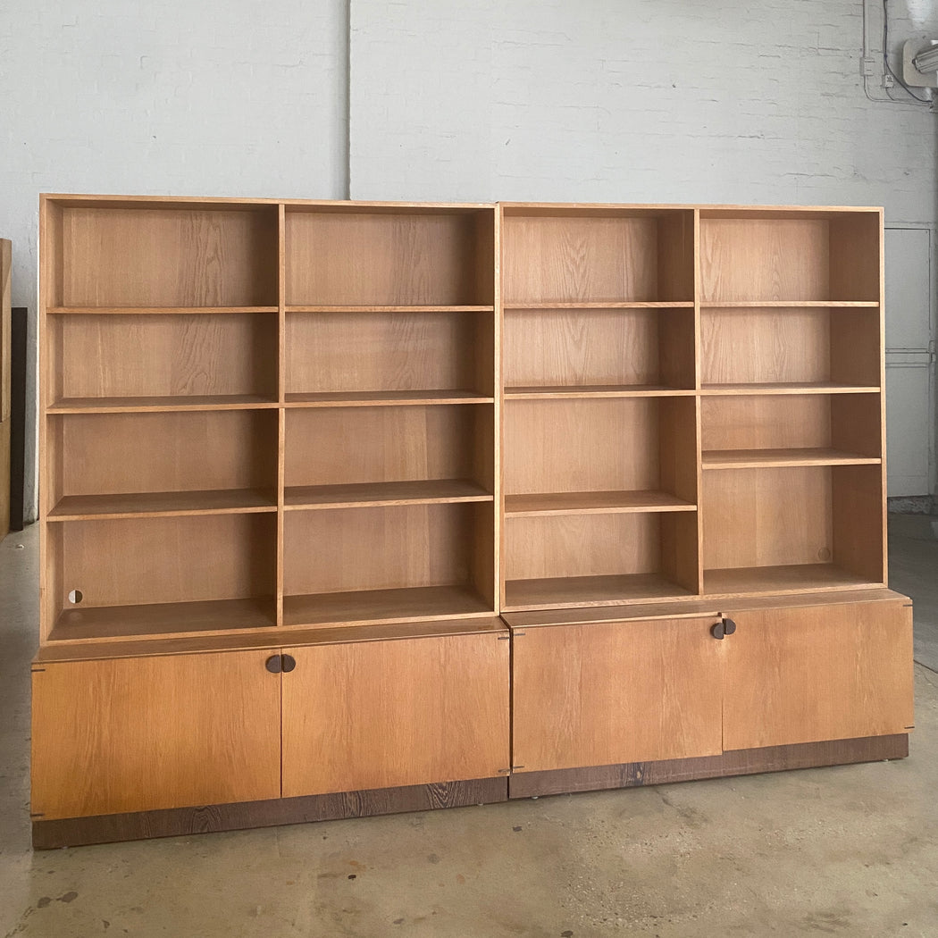 Two Sections Gehl & Nissen 'FM' Oak Wall System