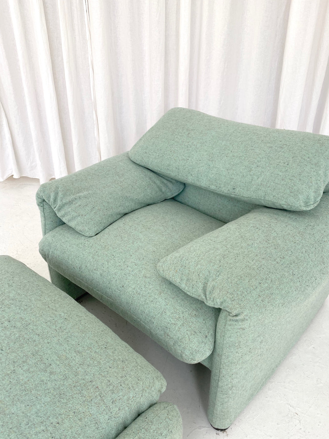 Vico Magistretti 'Maralunga' Chair & Footstool