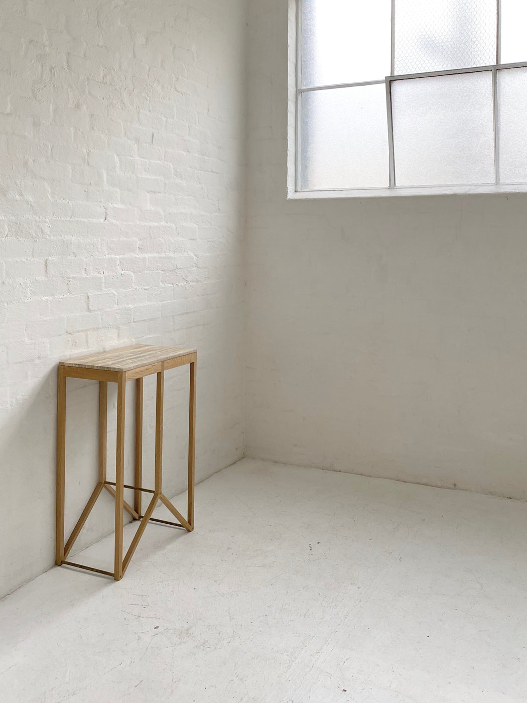 Travertine Side Table