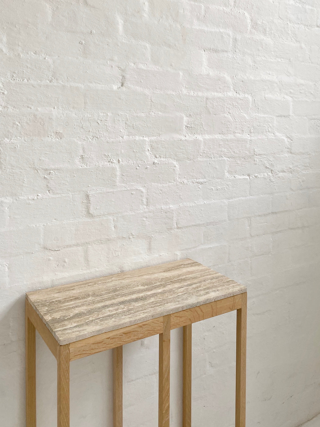 Travertine Side Table