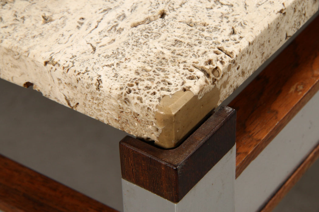 Danish Travertine Coffee Table