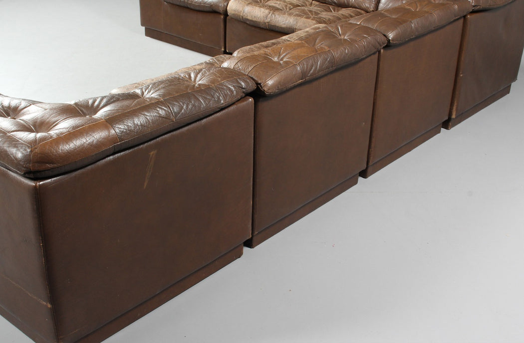 European Modular Leather Sofa