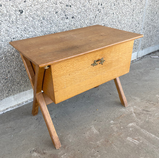 Henning Kjærnulf Oak Side Table & Sewing Tidy