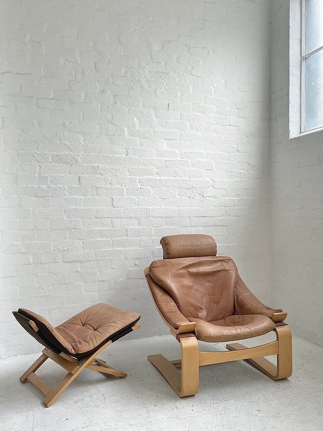 Åke Fribyter 'Kroken' Easy Chair and Footstool