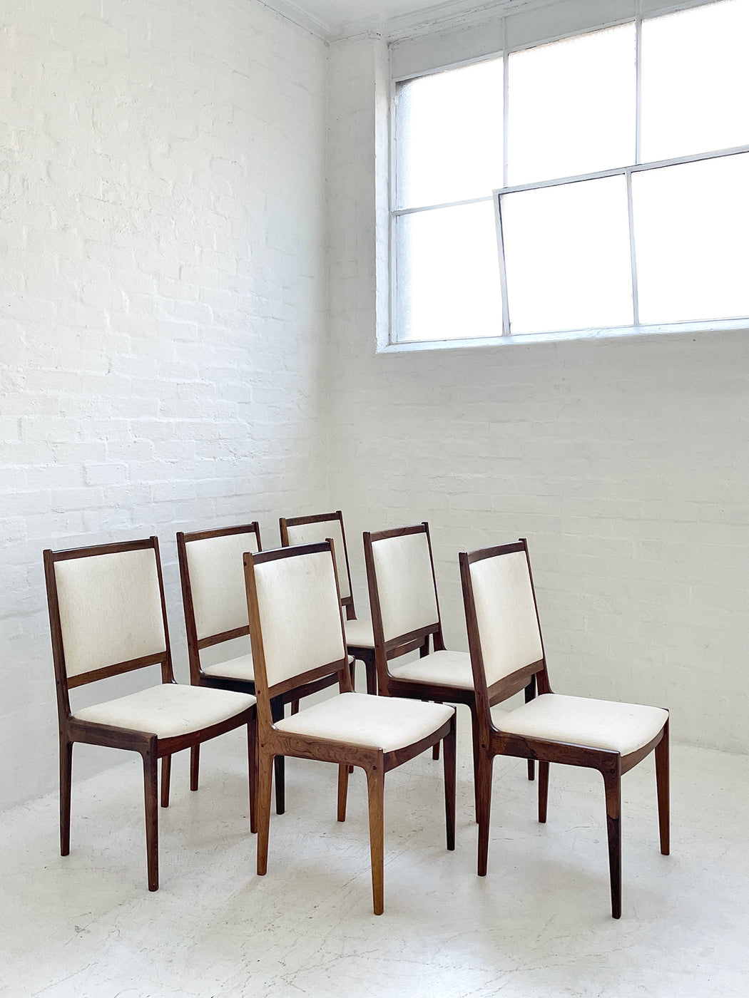 Six Kofod Larsen Rosewood Dining Chairs