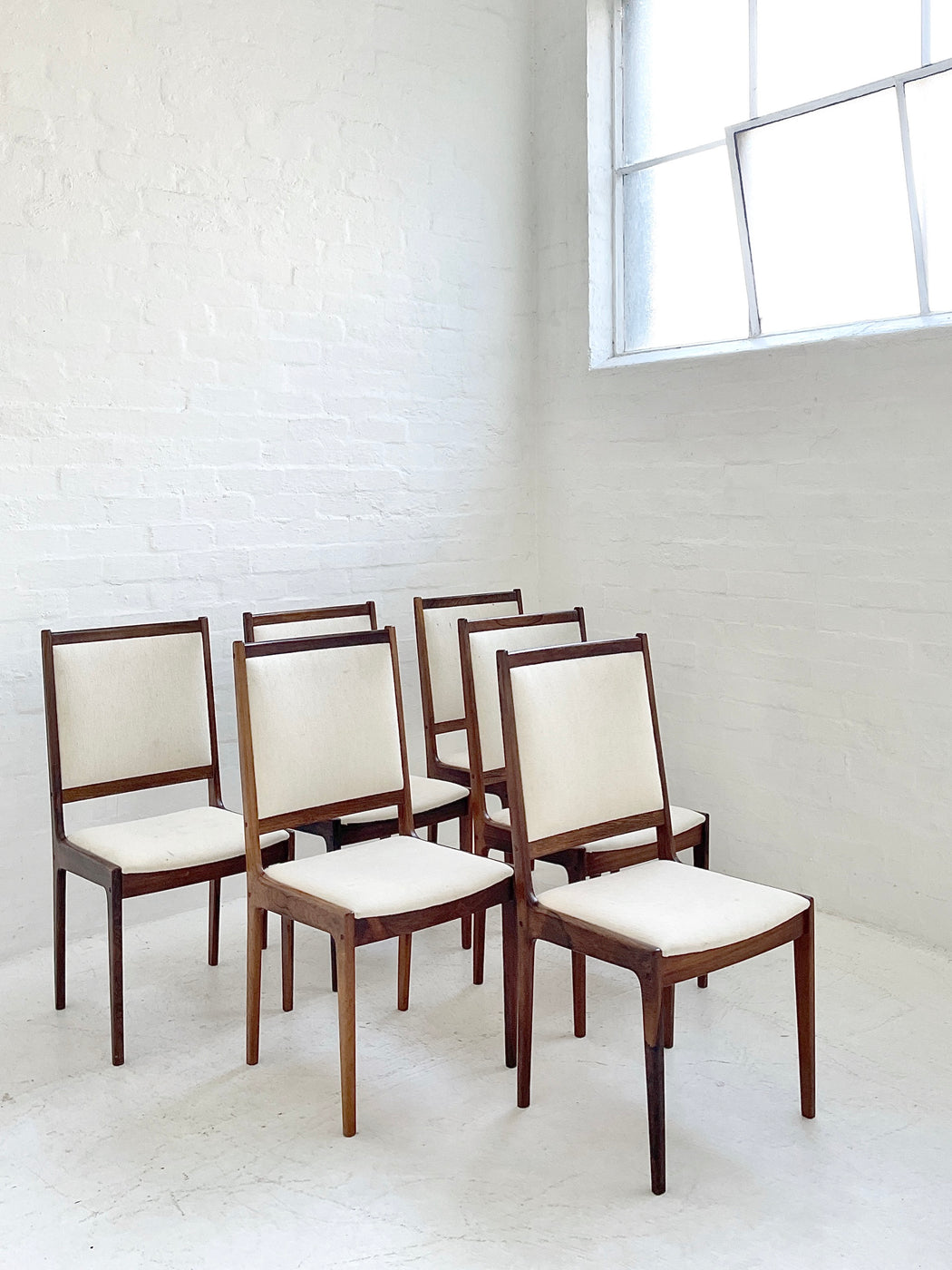 Six Kofod Larsen Rosewood Dining Chairs