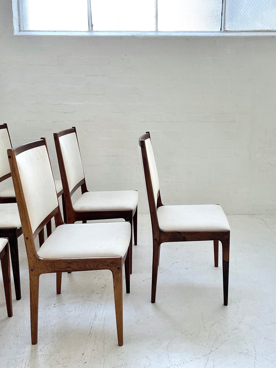 Six Kofod Larsen Rosewood Dining Chairs