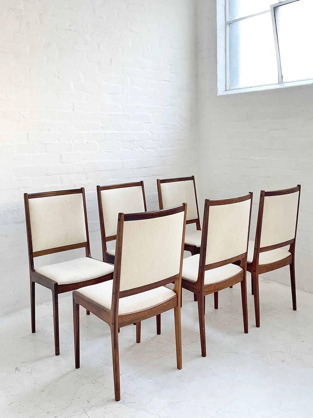 Six Kofod Larsen Rosewood Dining Chairs