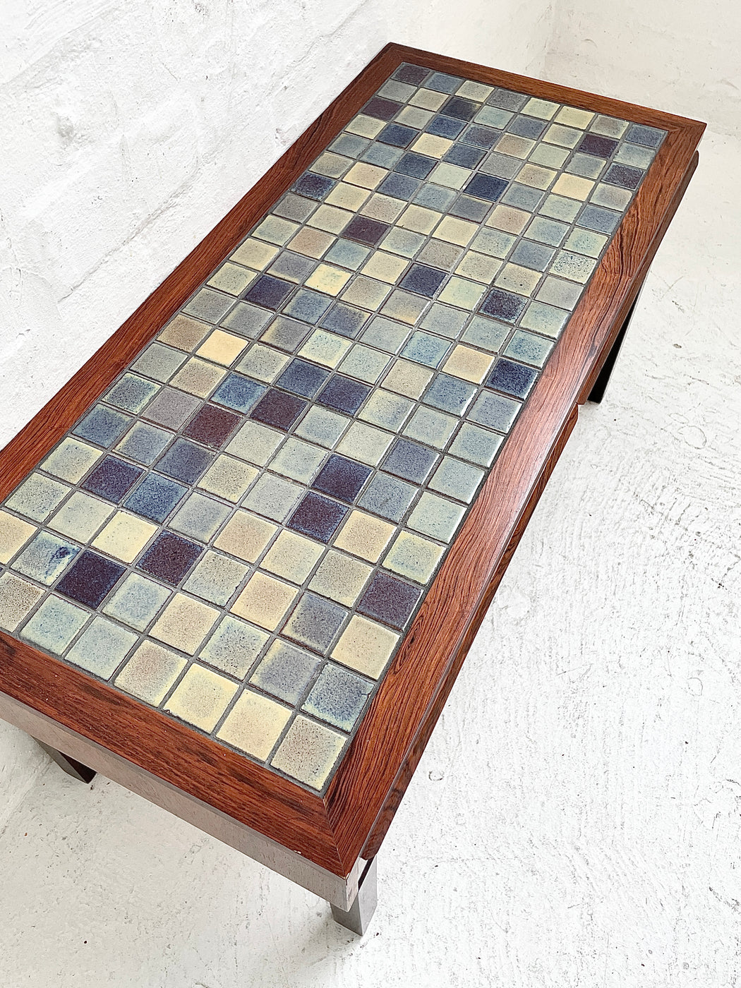 Danish Rosewood & Tile Inlaid Console Drawers