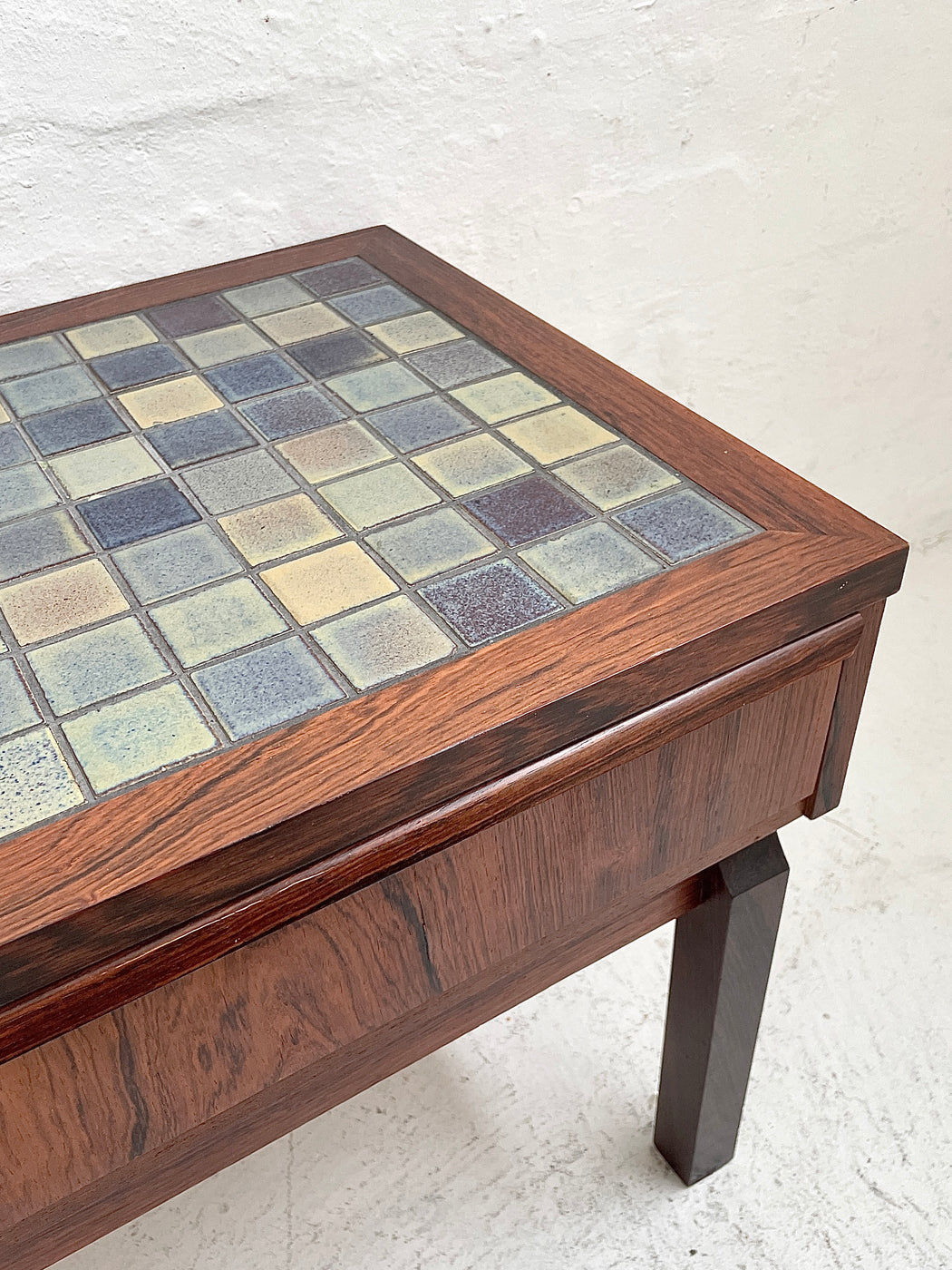 Danish Rosewood & Tile Inlaid Console Drawers