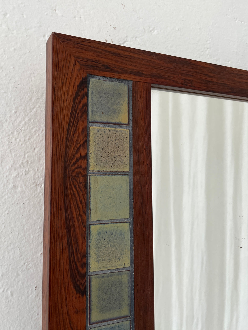 Danish Rosewood & Tile Inlaid Mirror