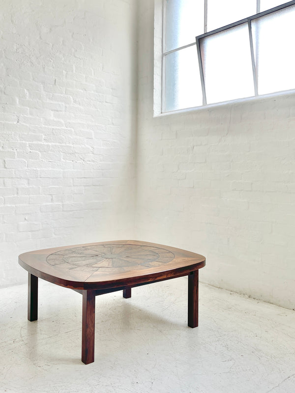 Danish Rosewood and Ceramic Coffee Table