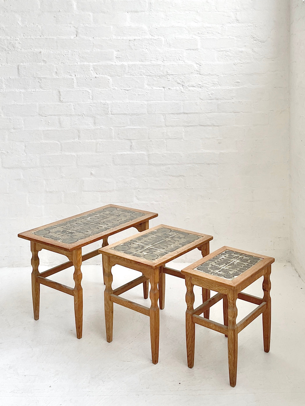 Henning Kjærnulf Tile-Topped Nesting Table