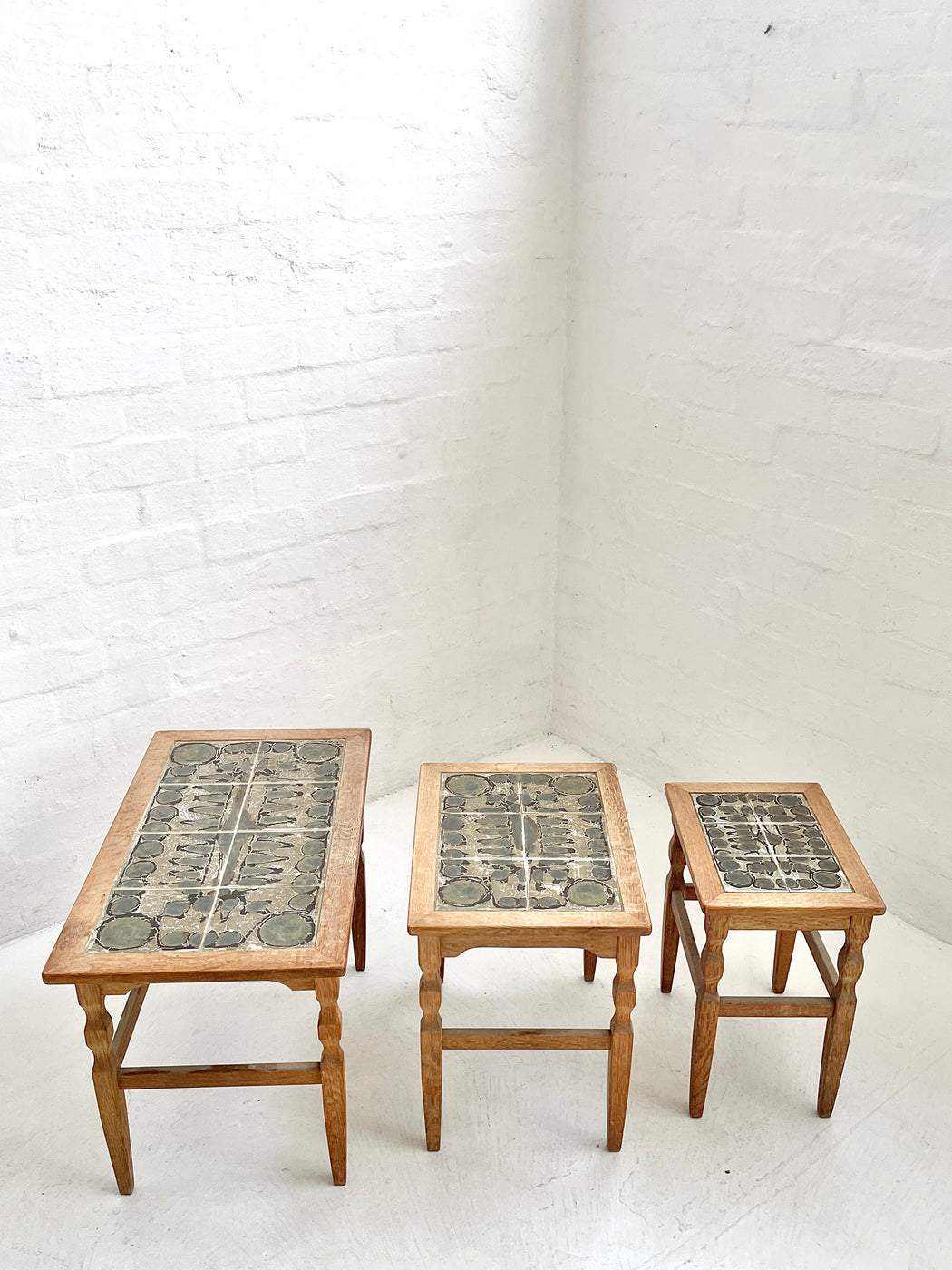 Henning Kjærnulf Tile-Topped Nesting Table