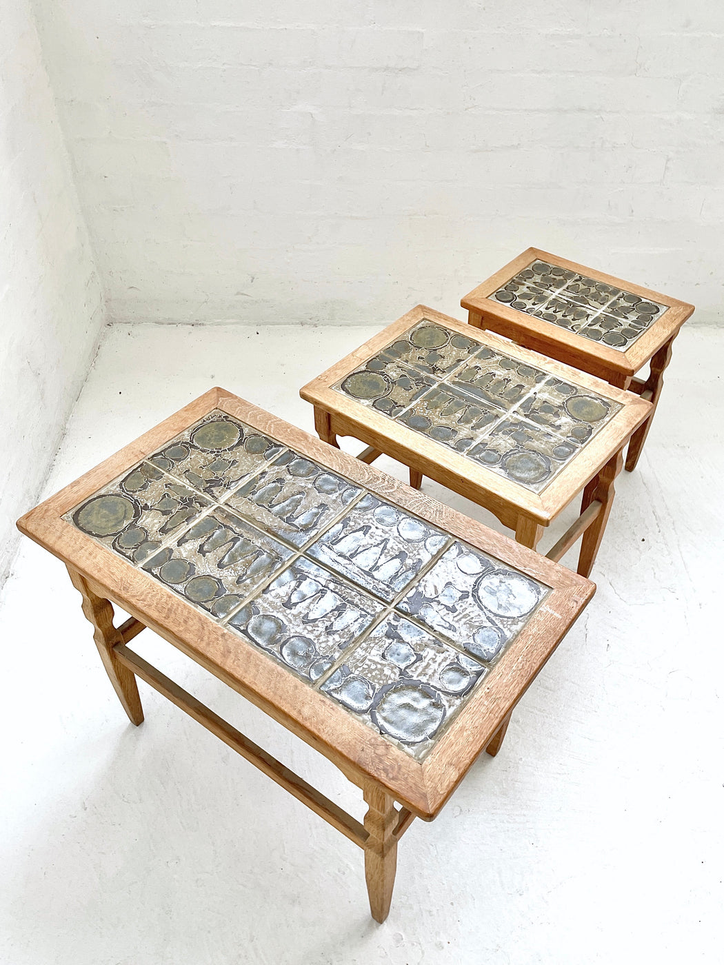 Henning Kjærnulf Tile-Topped Nesting Table