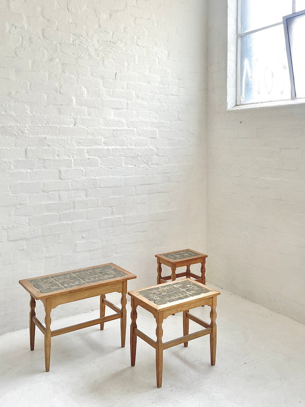 Henning Kjærnulf Tile-Topped Nesting Table