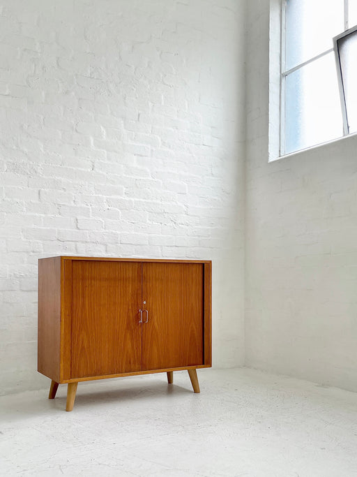 Danish Teak Tambour-fronted Cabinet