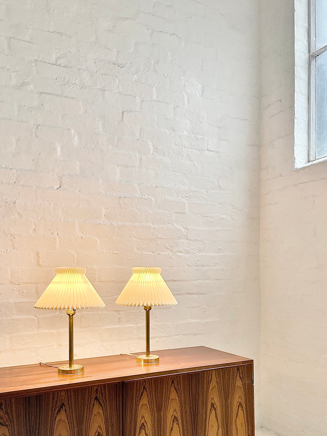 Pair of Danish Brass Table Lamps