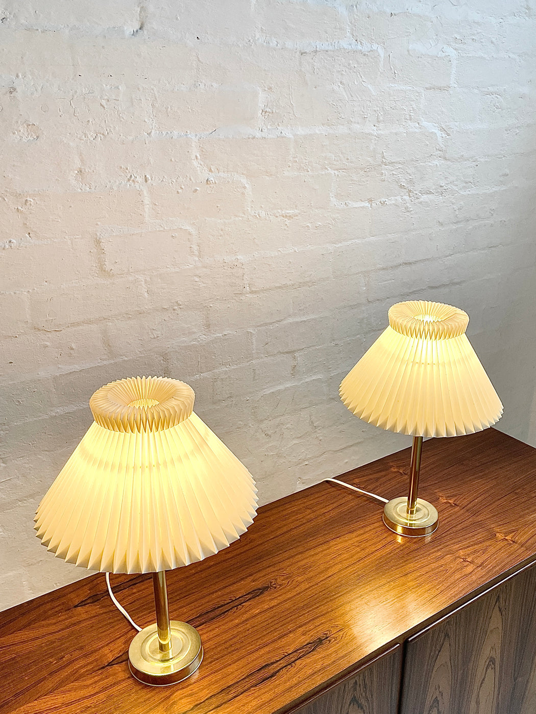 Pair of Danish Brass Table Lamps