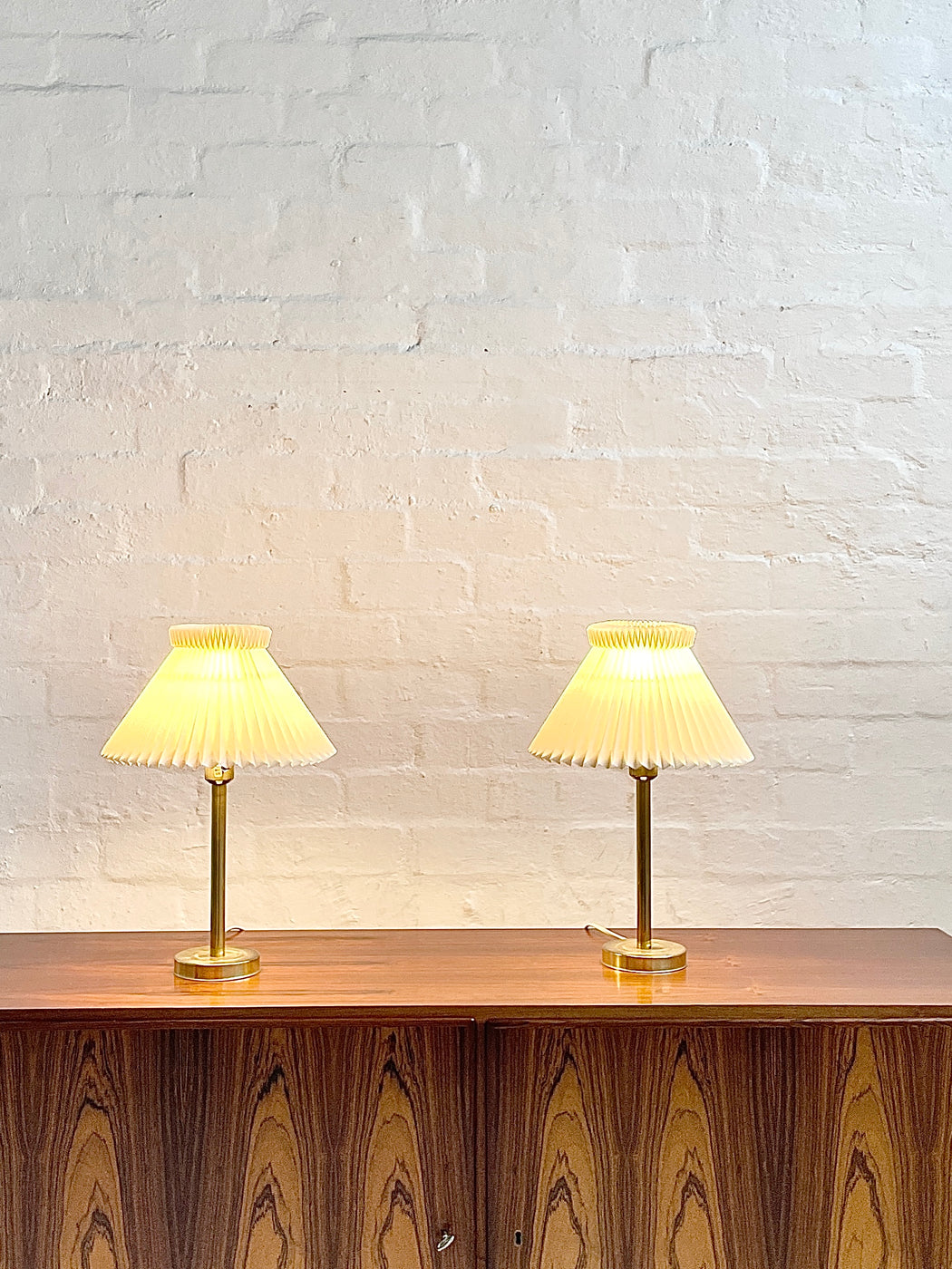 Pair of Danish Brass Table Lamps