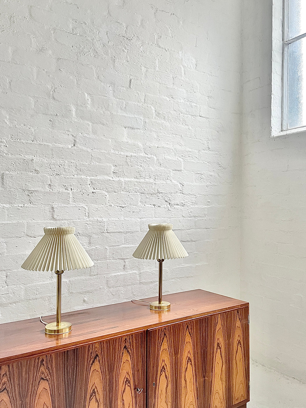 Pair of Danish Brass Table Lamps