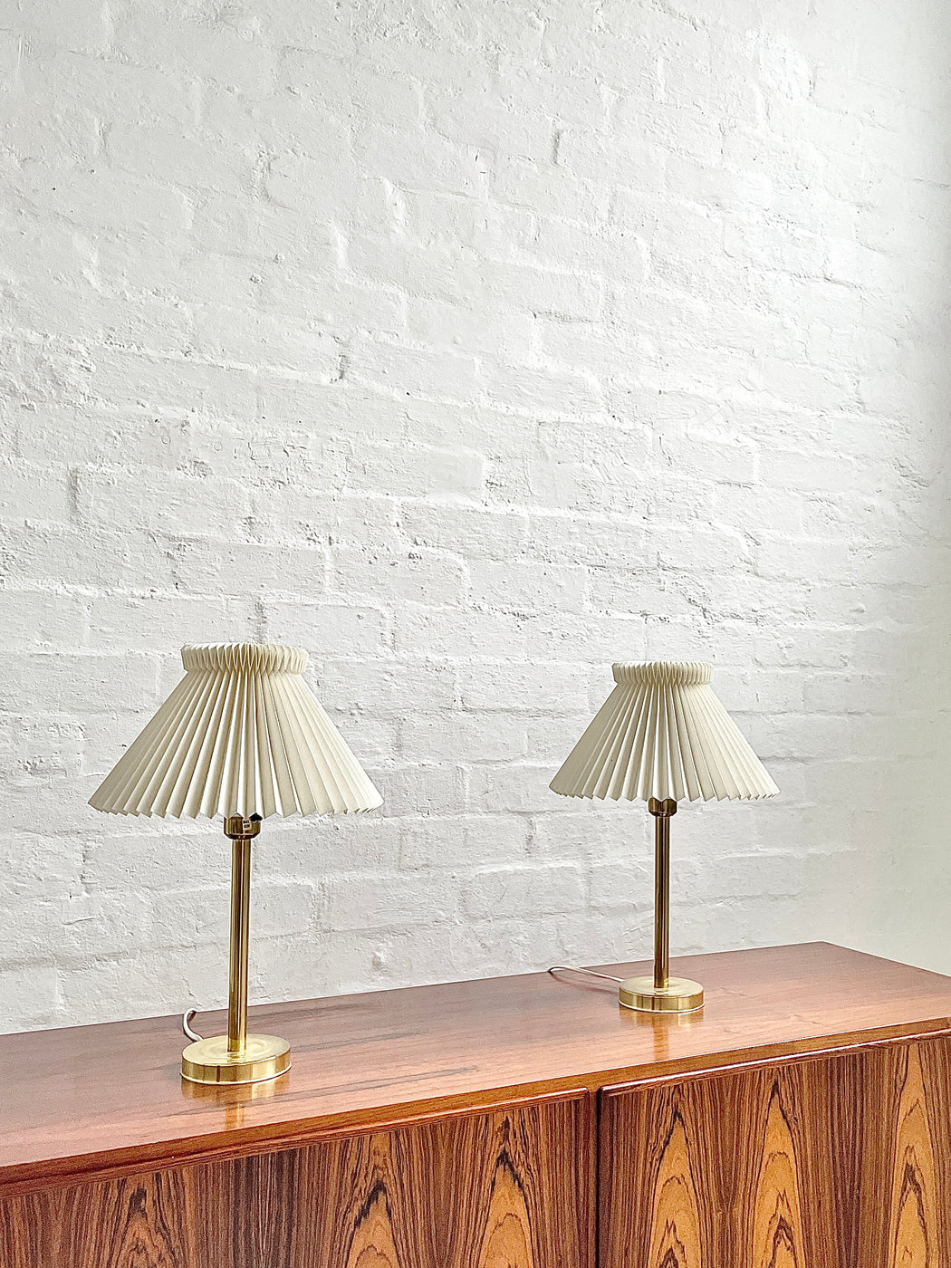 Pair of Danish Brass Table Lamps