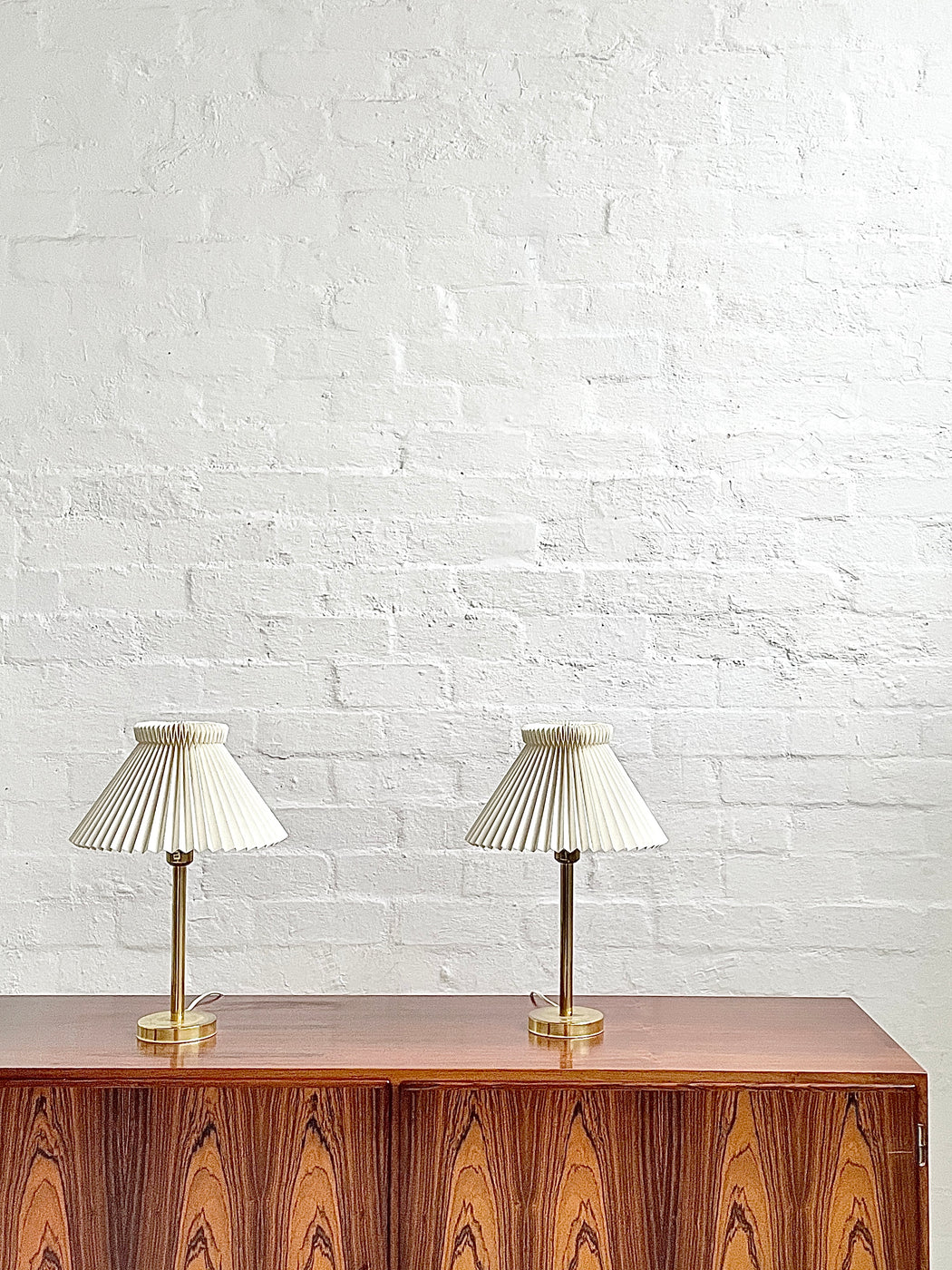 Pair of Danish Brass Table Lamps