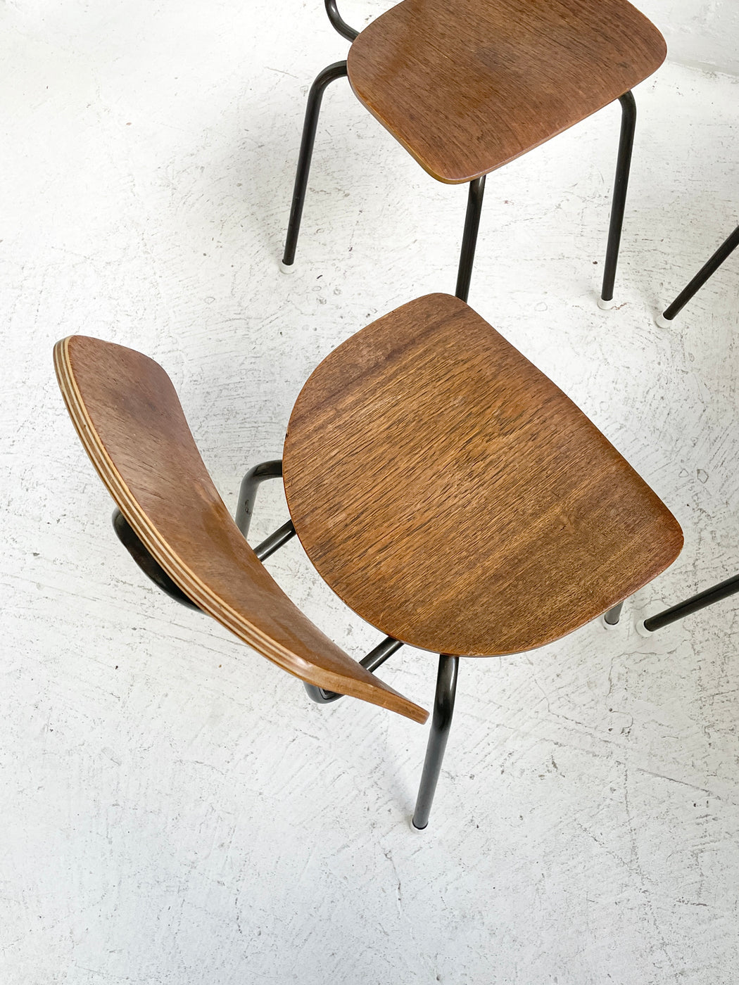 Set of 4 Danish Teak Stacking Chairs