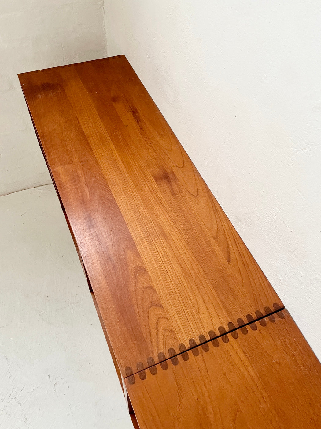 Two Section Danish Teak Wall Mounted Sideboard