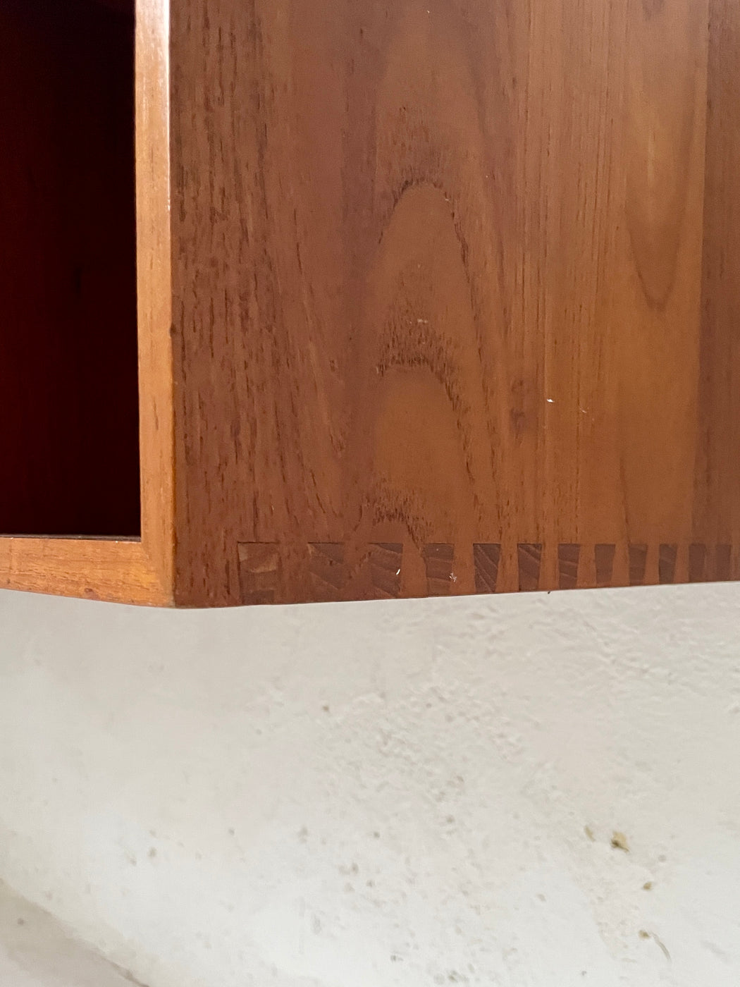 Two Section Danish Teak Wall Mounted Sideboard