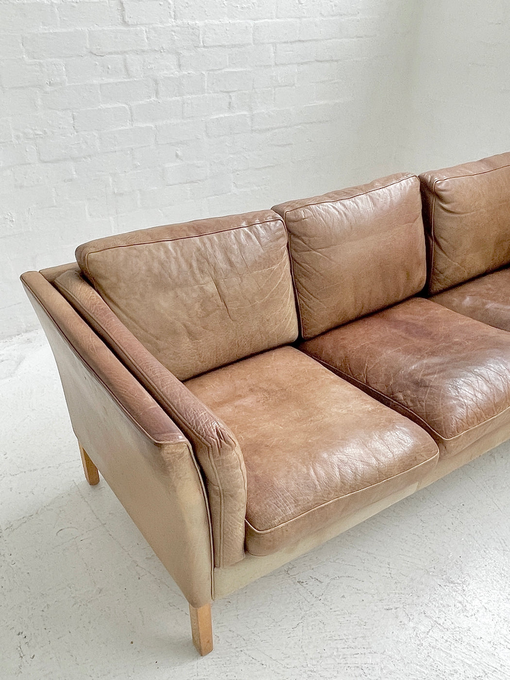 Danish Cognac Leather Sofa