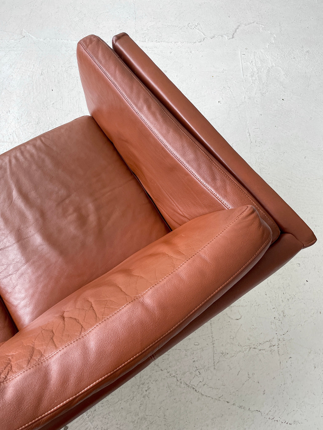 Danish Tan Leather Sofa