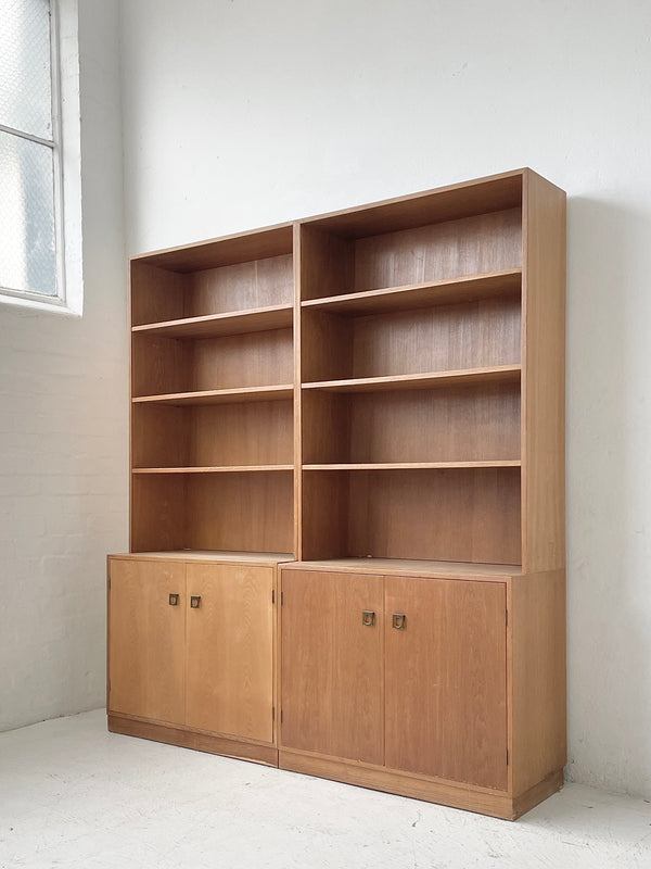 Two Section Danish Oak Wall System