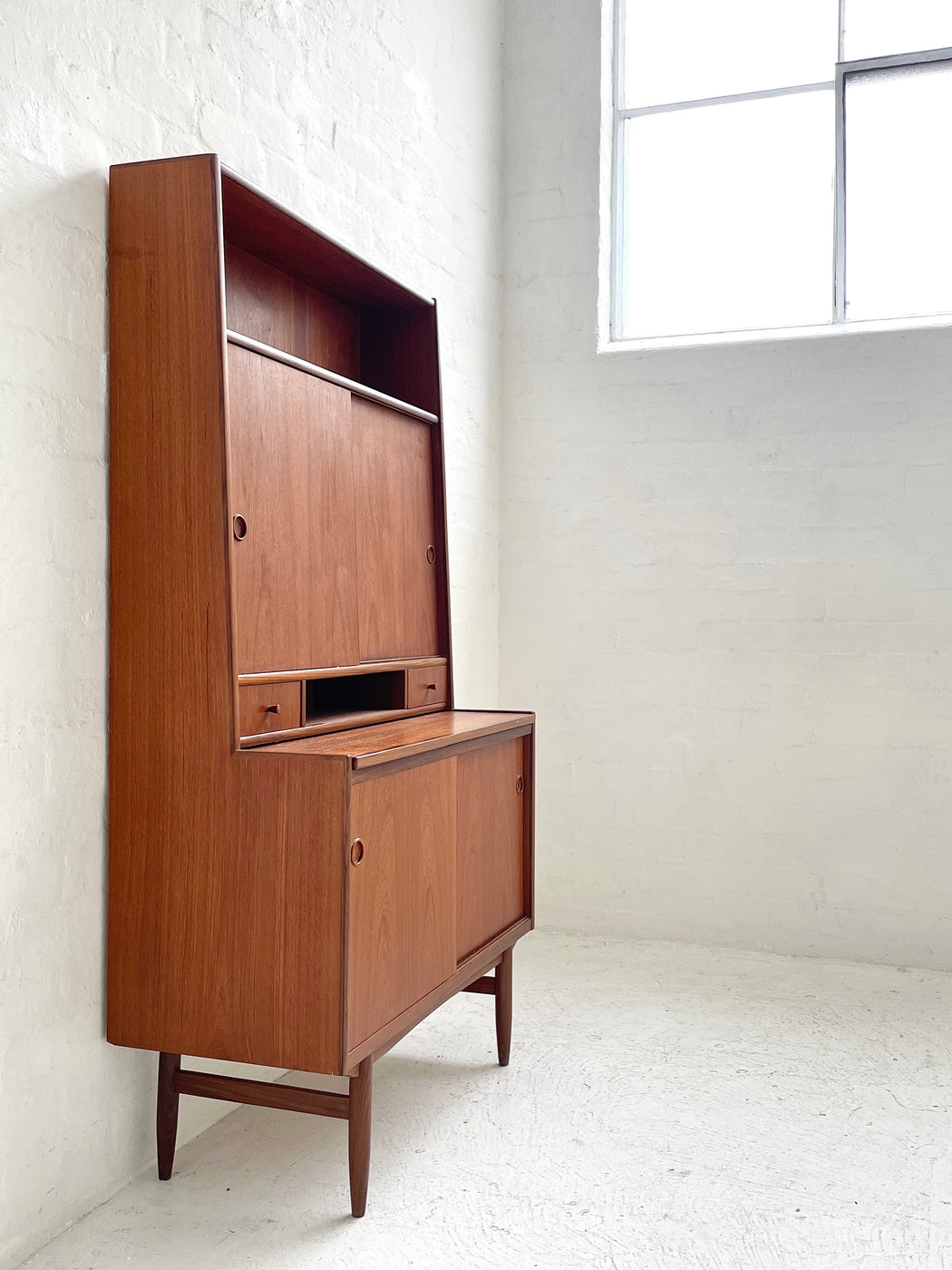 Danish Teak Bureau Bookcase