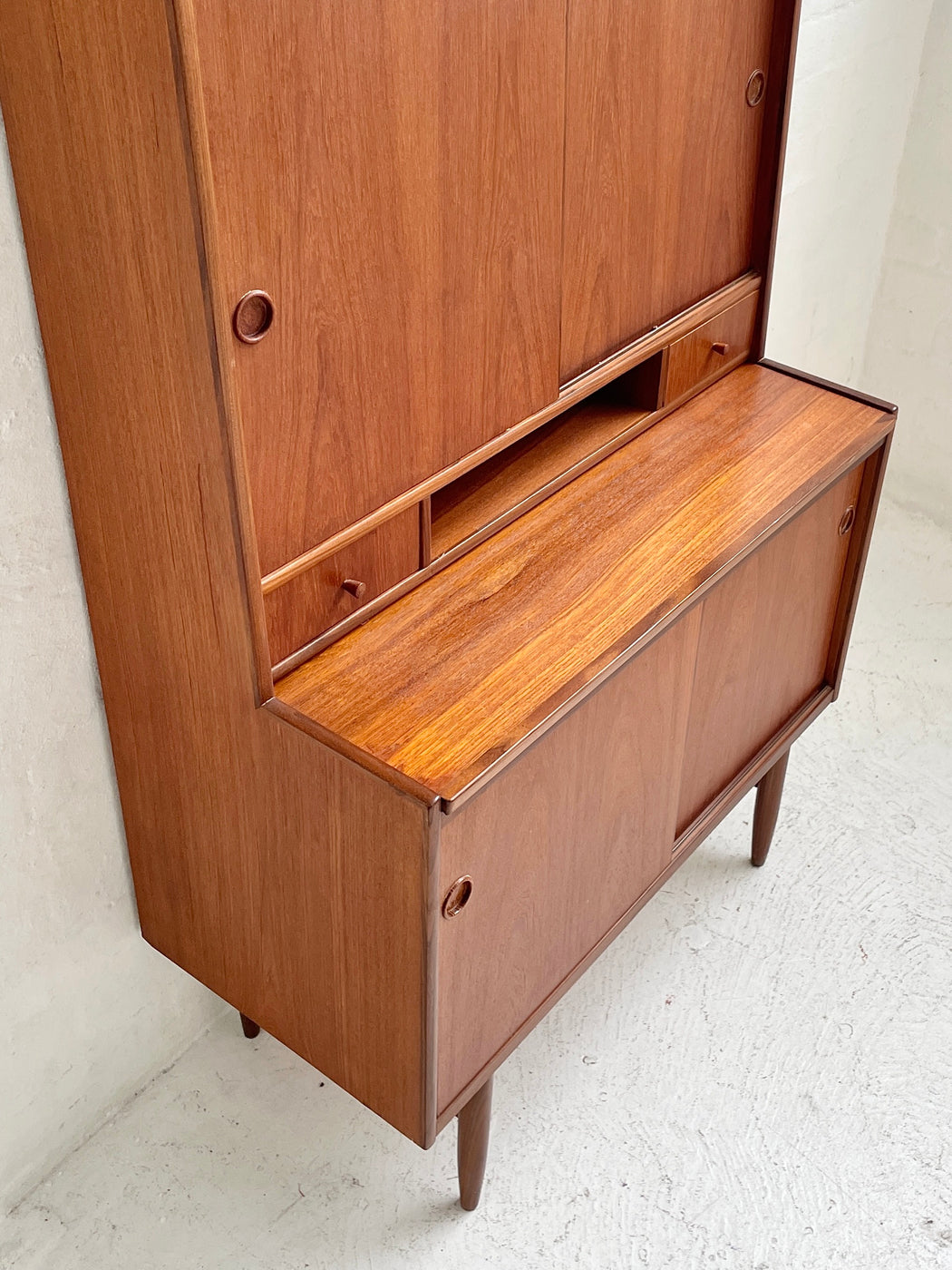 Danish Teak Bureau Bookcase