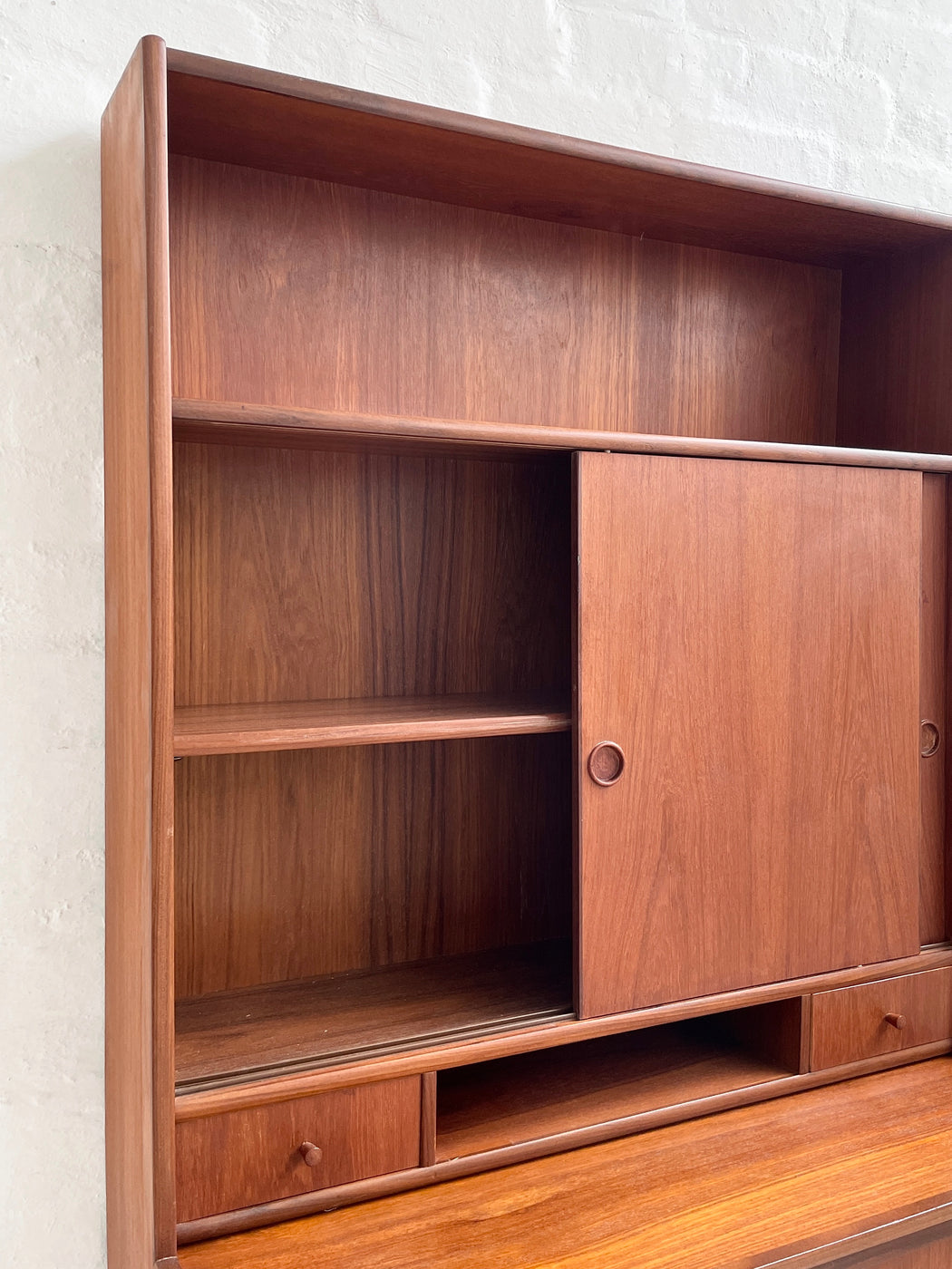 Danish Teak Bureau Bookcase