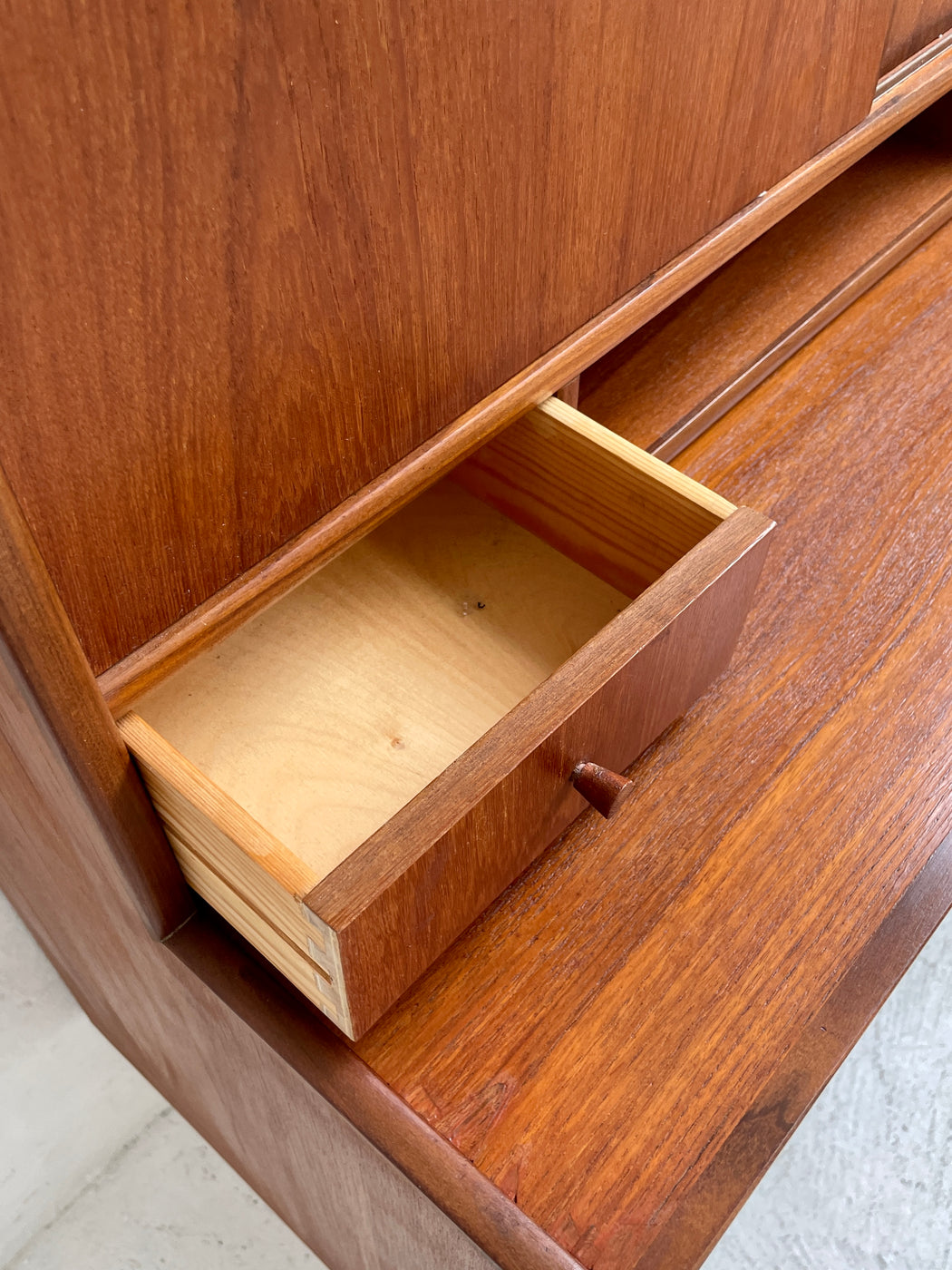 Danish Teak Bureau Bookcase