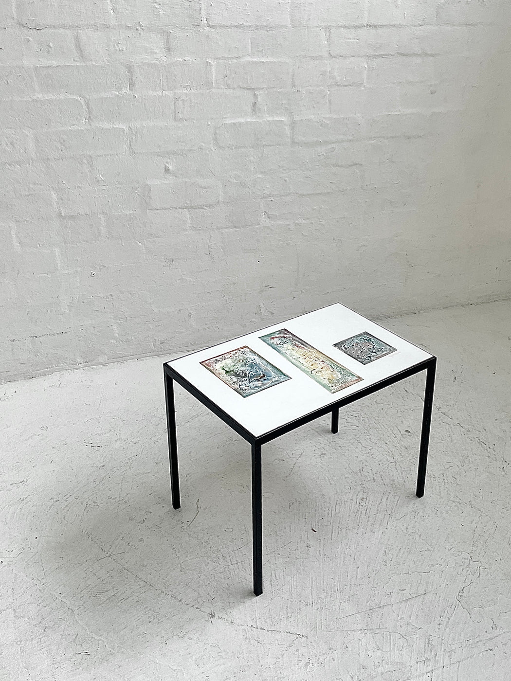 Dutch Side Table with Original Enamelled Artwork