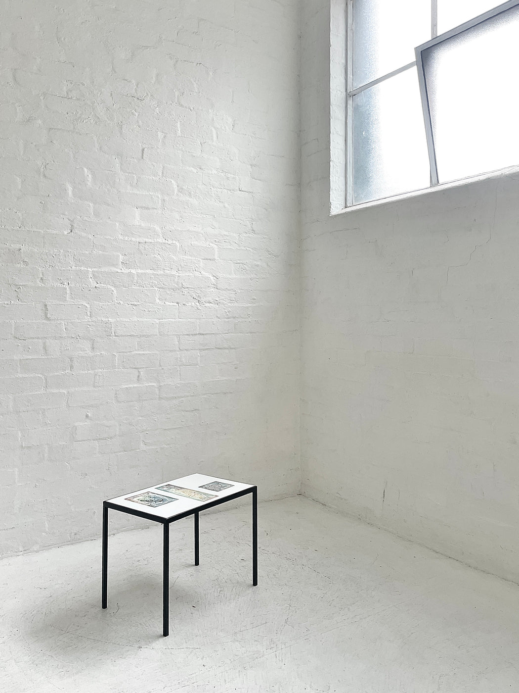 Dutch Side Table with Original Enamelled Artwork