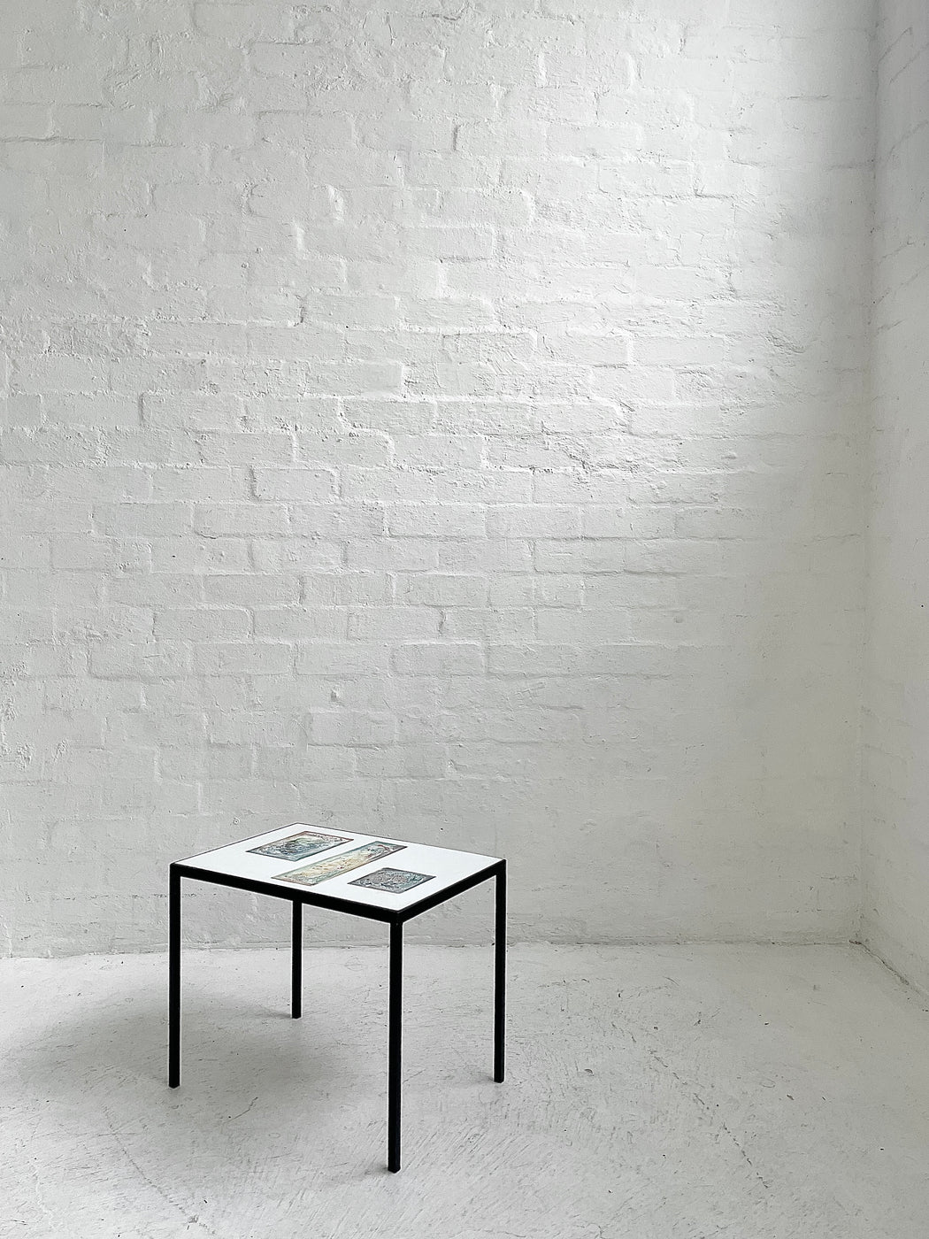 Dutch Side Table with Original Enamelled Artwork